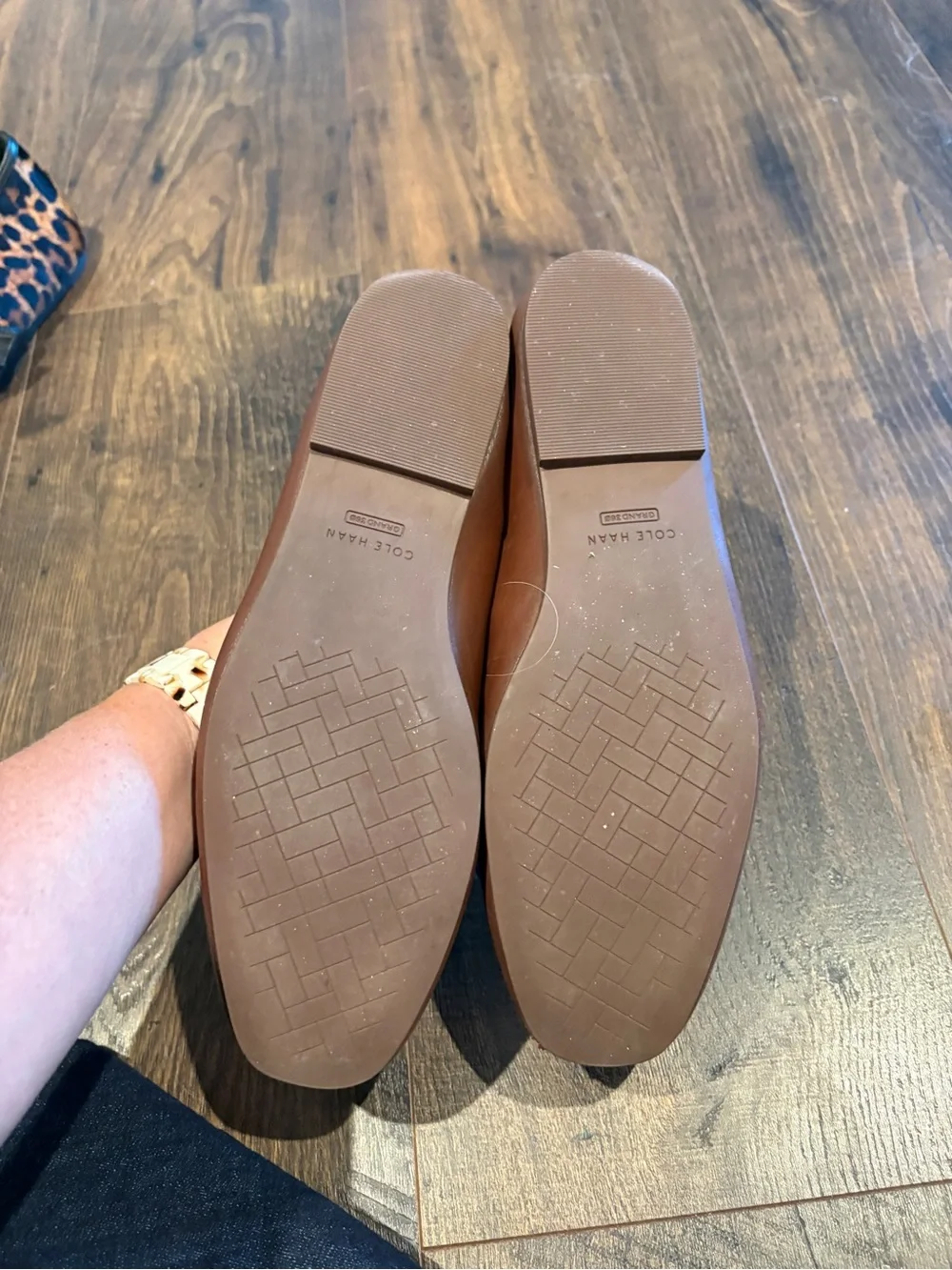 Cole Haan Two-Tone Bow Loafers in Cream & Brown